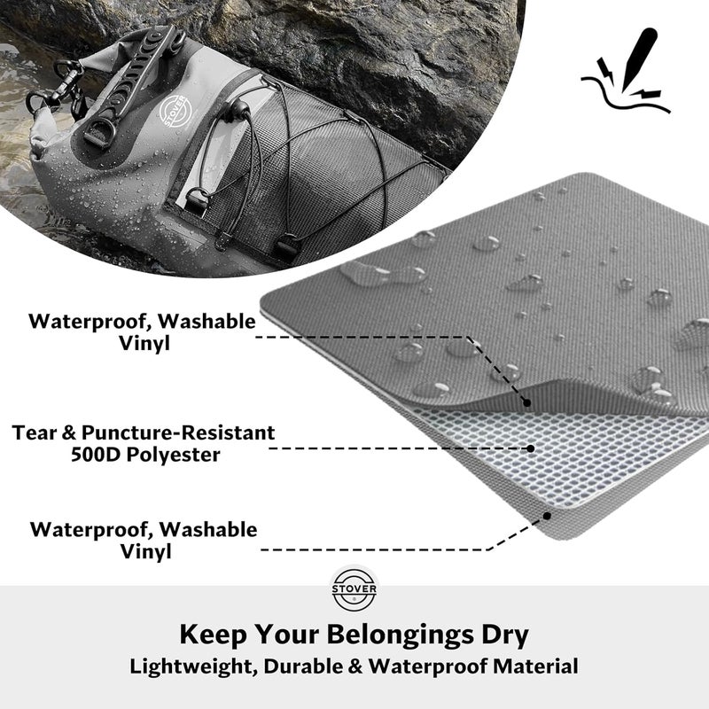 STOVER 5/10/25/30/40/55L Waterproof Dry Bag- Roll-Top Backpack w/Phone Case- Kayaking, Hiking, Camping, Boating- Men/Women - Image 2